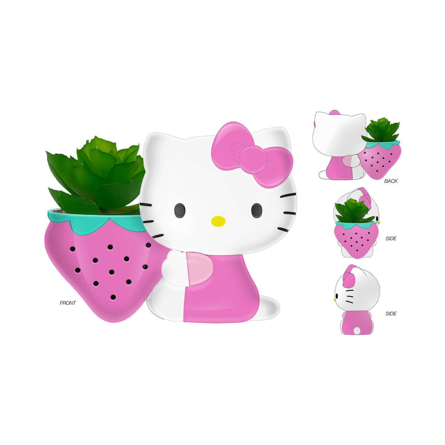 Hello Kitty Strawberry Seated Pose Mini Ceramic Planter