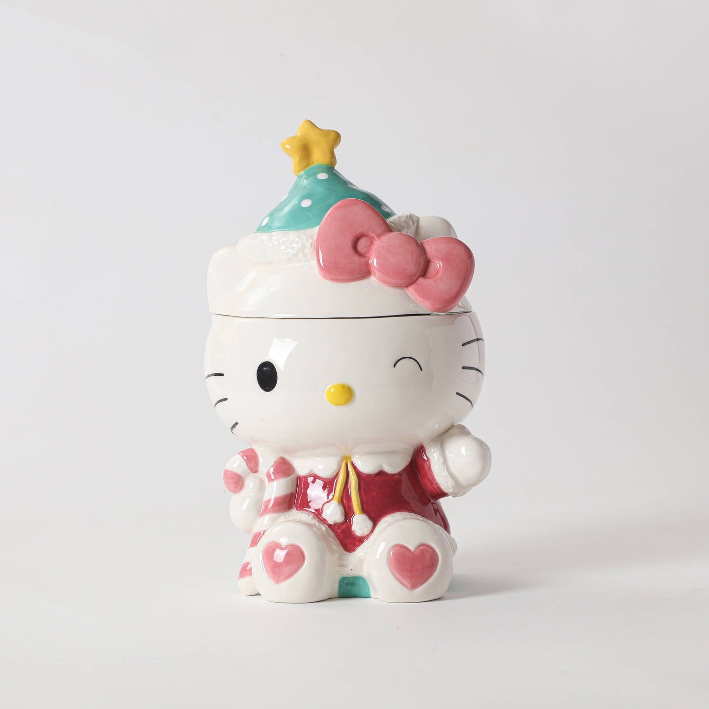 Hello Kitty Holiday Candy Cane Cookie Jar