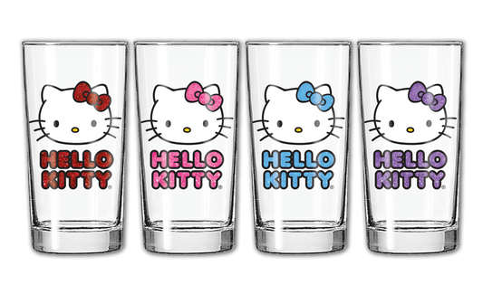 Hello Kitty 10oz Glass set with Glitter