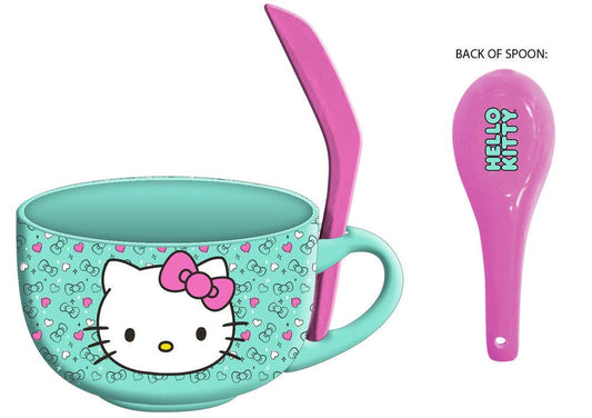 Hello Kitty Face on Bow Pattern Boxed 24oz Ceramic Soup Mug