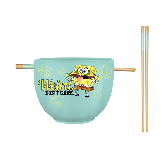 SpongeBob Weird Don't Care 20oz Ramen Bowl w/Chopsticks