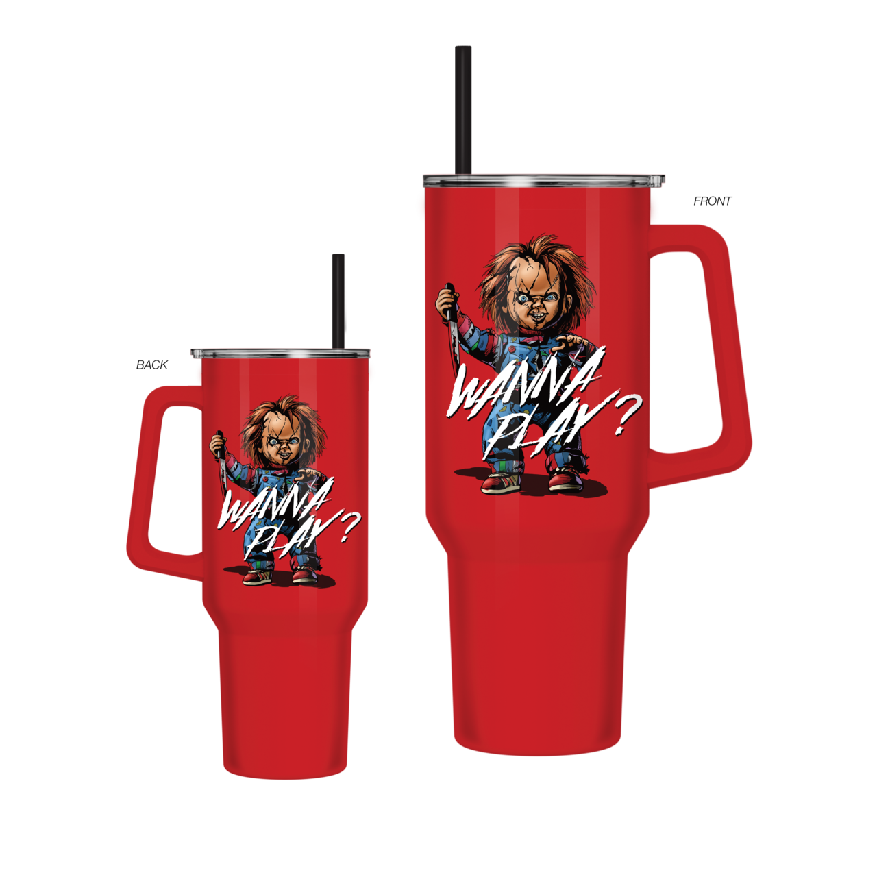 Chucky Wanna Play Shadow 40oz Stainless Steel Tumbler w Hand