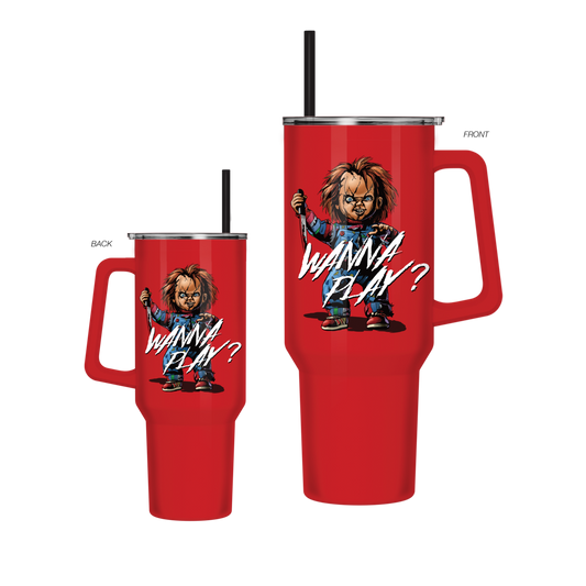 Chucky Wanna Play Shadow 40oz Stainless Steel Tumbler w Hand