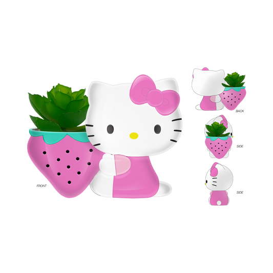 Hello Kitty Strawberry Seated Pose Mini Ceramic Planter