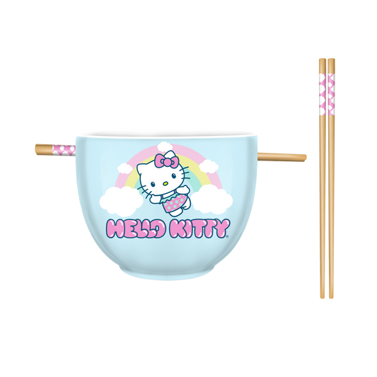 Hello Kitty Falling in Clouds 20oz Ceramic Ramen Bowl