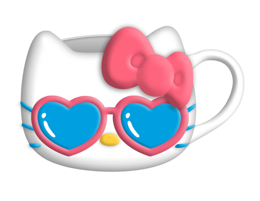 Hello Kitty Heart Shades Face Ceramic 3D Sculpted Mug