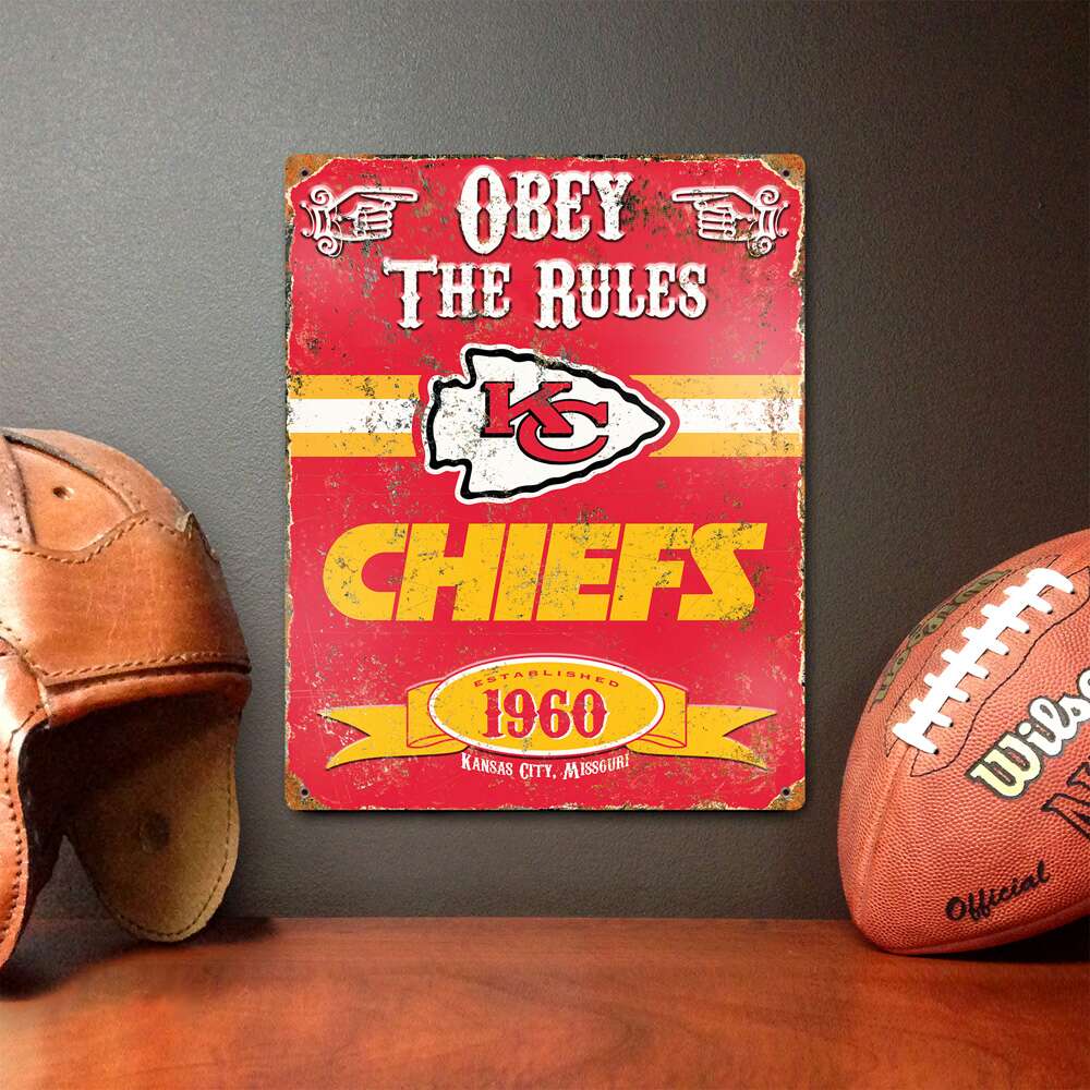 Kansas City Chiefs Embossed Metal Sign