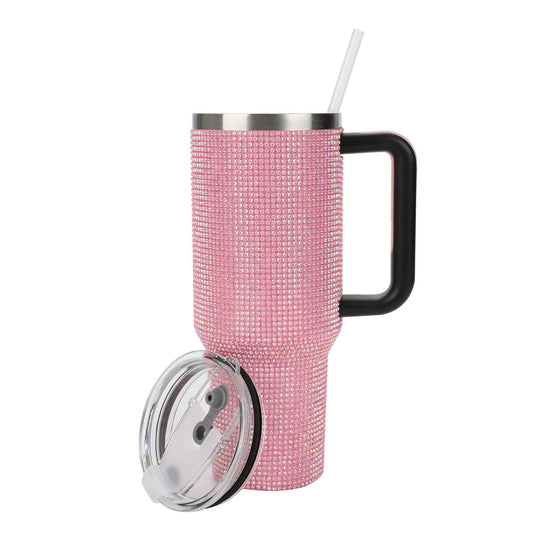 Pink Rhinestone 40 oz. Stainless Steel Tumbler