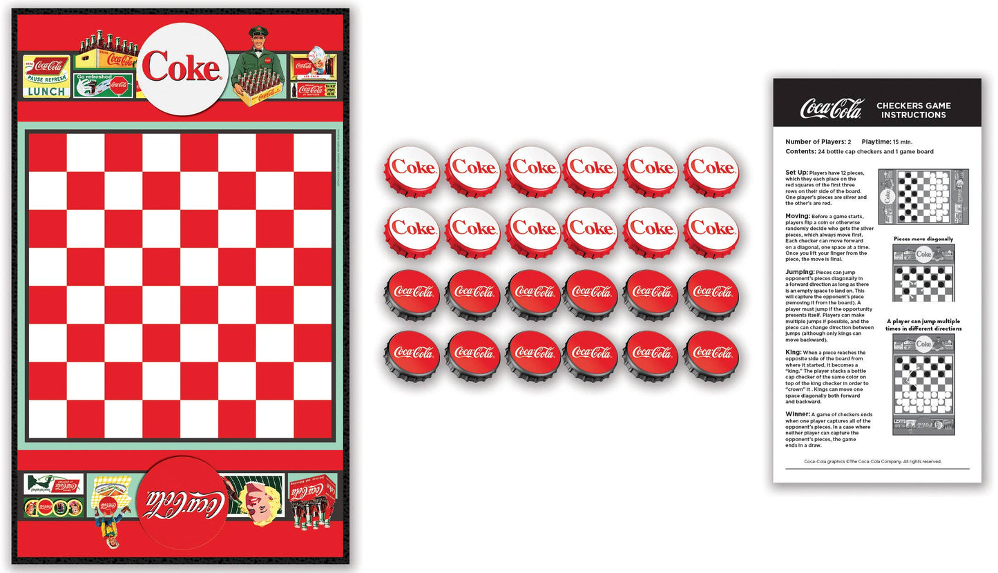 Coca-Cola Checkers Board Game