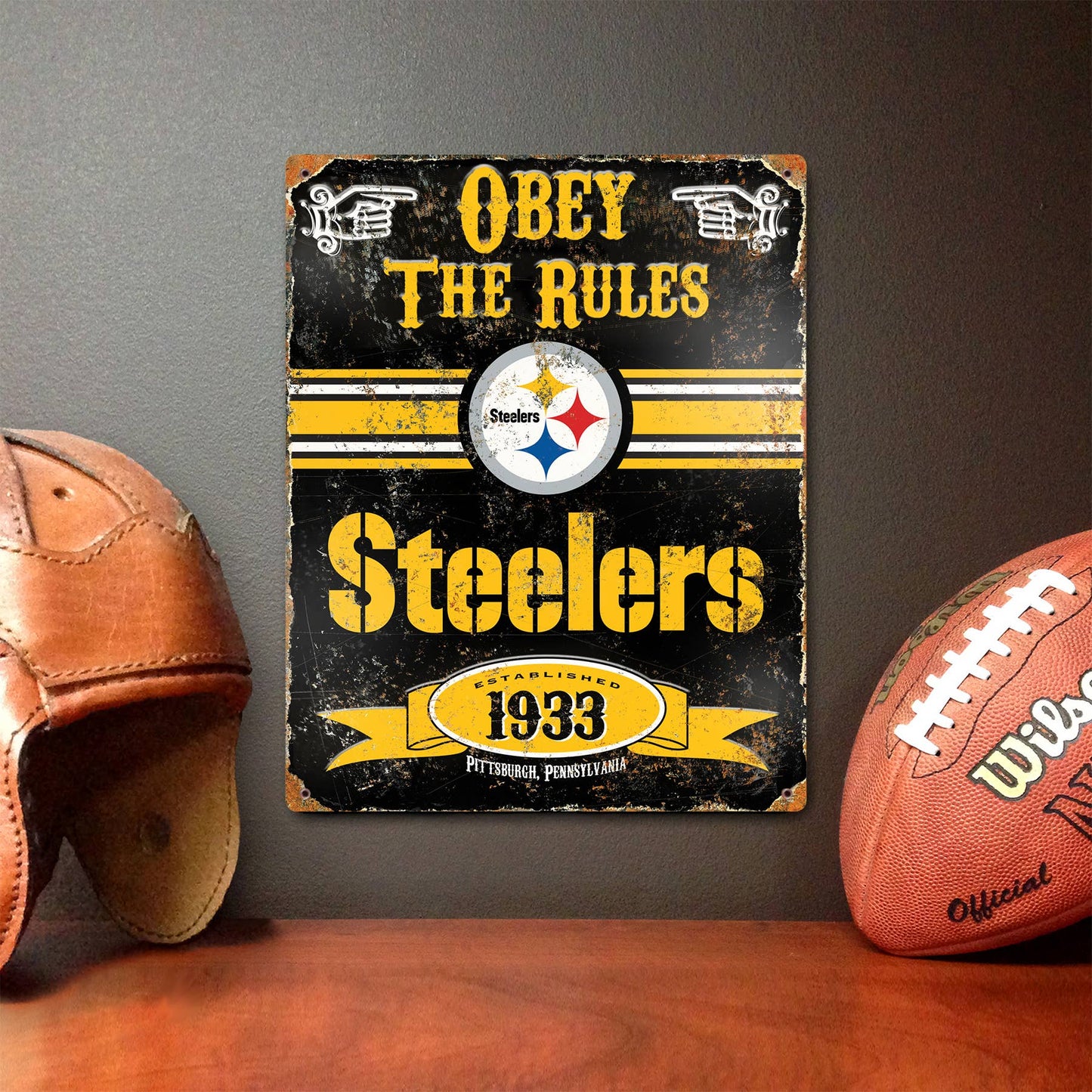 Pittsburgh Steelers  Embossed Metal Sign