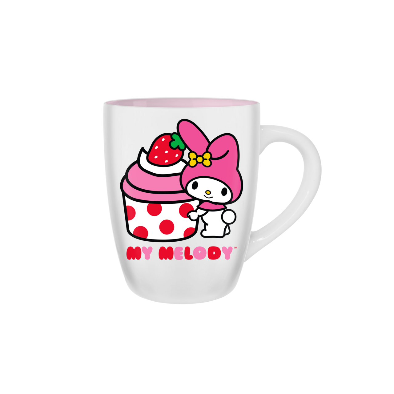 Melody Strawberry Cupcake 25oz Jumbo Curved Ceramic Mug