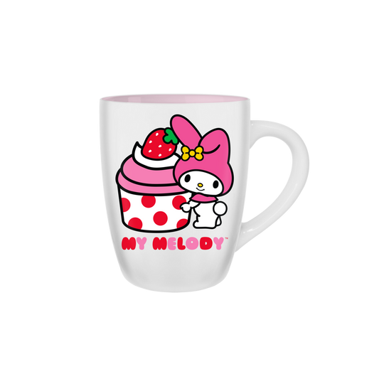 Melody Strawberry Cupcake 25oz Jumbo Curved Ceramic Mug