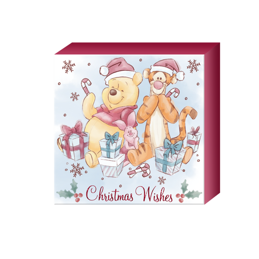 Winnie the Pooh Christmas Wishes Glitter 6"x6"x1.5" Box Wall