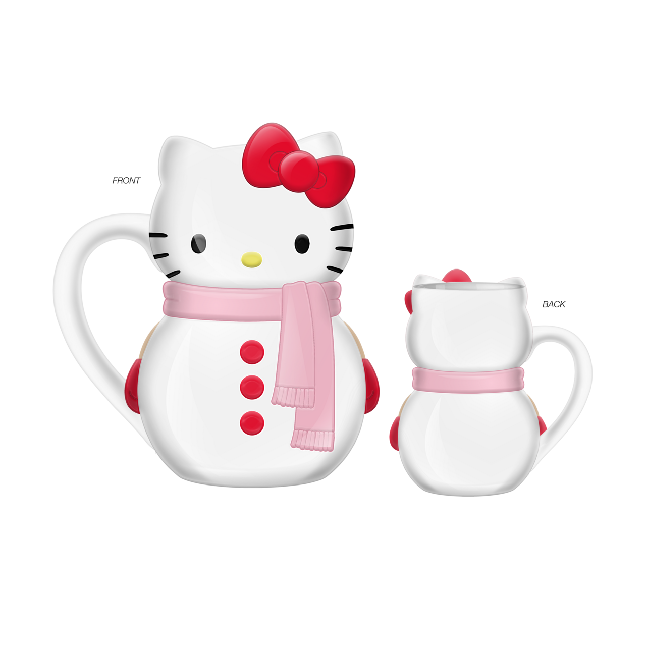 Hello Kitty Holiday Kitty Snowman Ceramic 3D Sculpted Mug