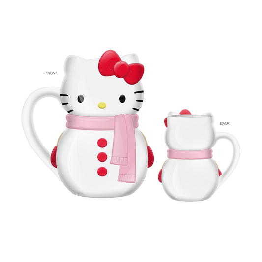 Hello Kitty Holiday Kitty Snowman Ceramic 3D Sculpted Mug