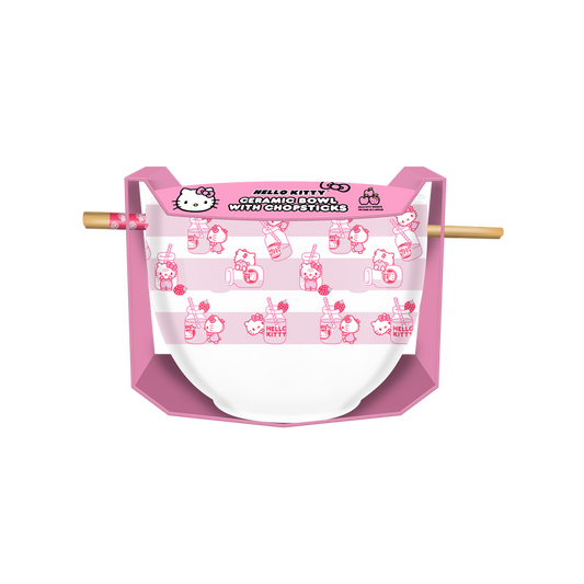 Hello Kitty Milk Ramen Bowl with Chopsticks