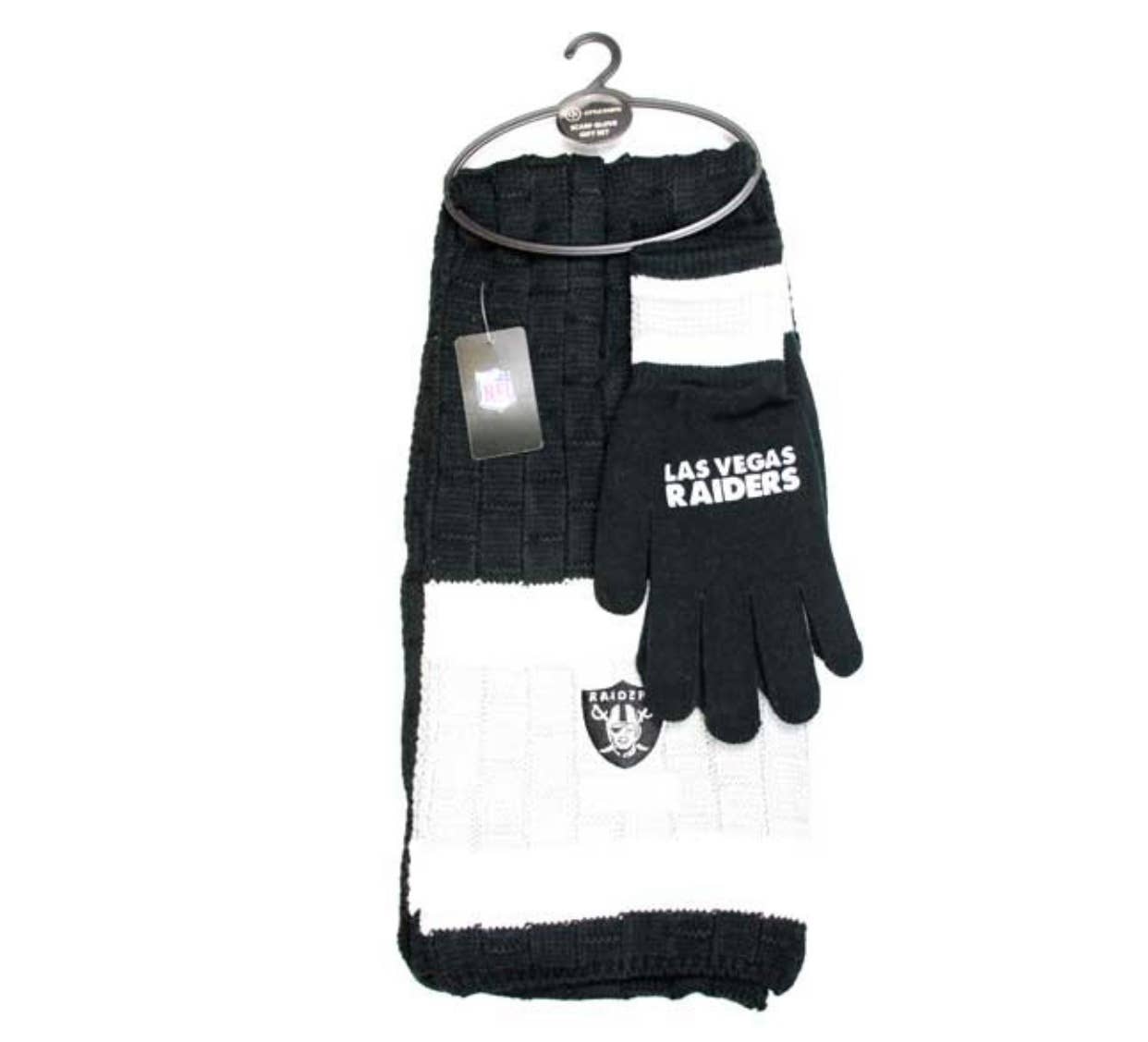 Heavy Knit Glove & Scarf Set- Las Vegas Raiders