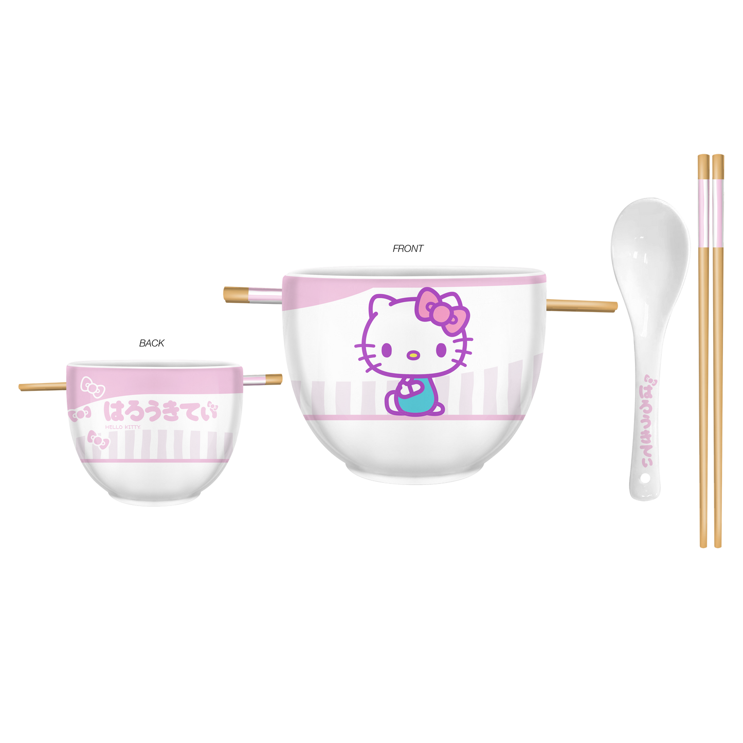 Hello Kitty Tokyo Pink Stripes 20oz Ceramic Ramen Bowl