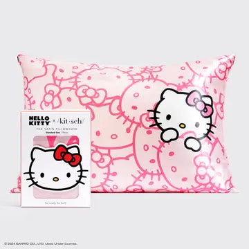 Hello Kitty X Kitsch Pillowcase - Pink Kitty Faces