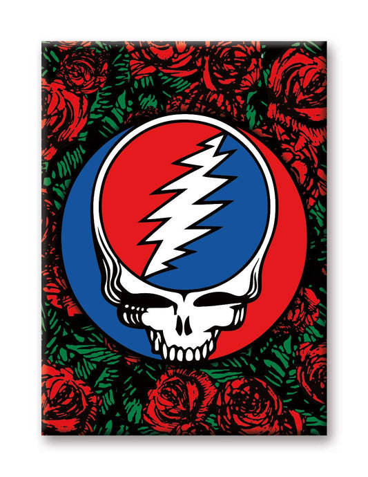 Grateful Dead Steal Your Face and Roses Magnet