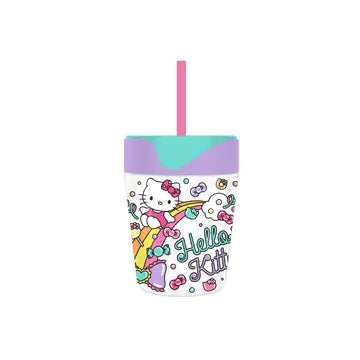 Hello Kitty Rainbow Candy 17.5oz Spill Proof Tumbler W/Straw