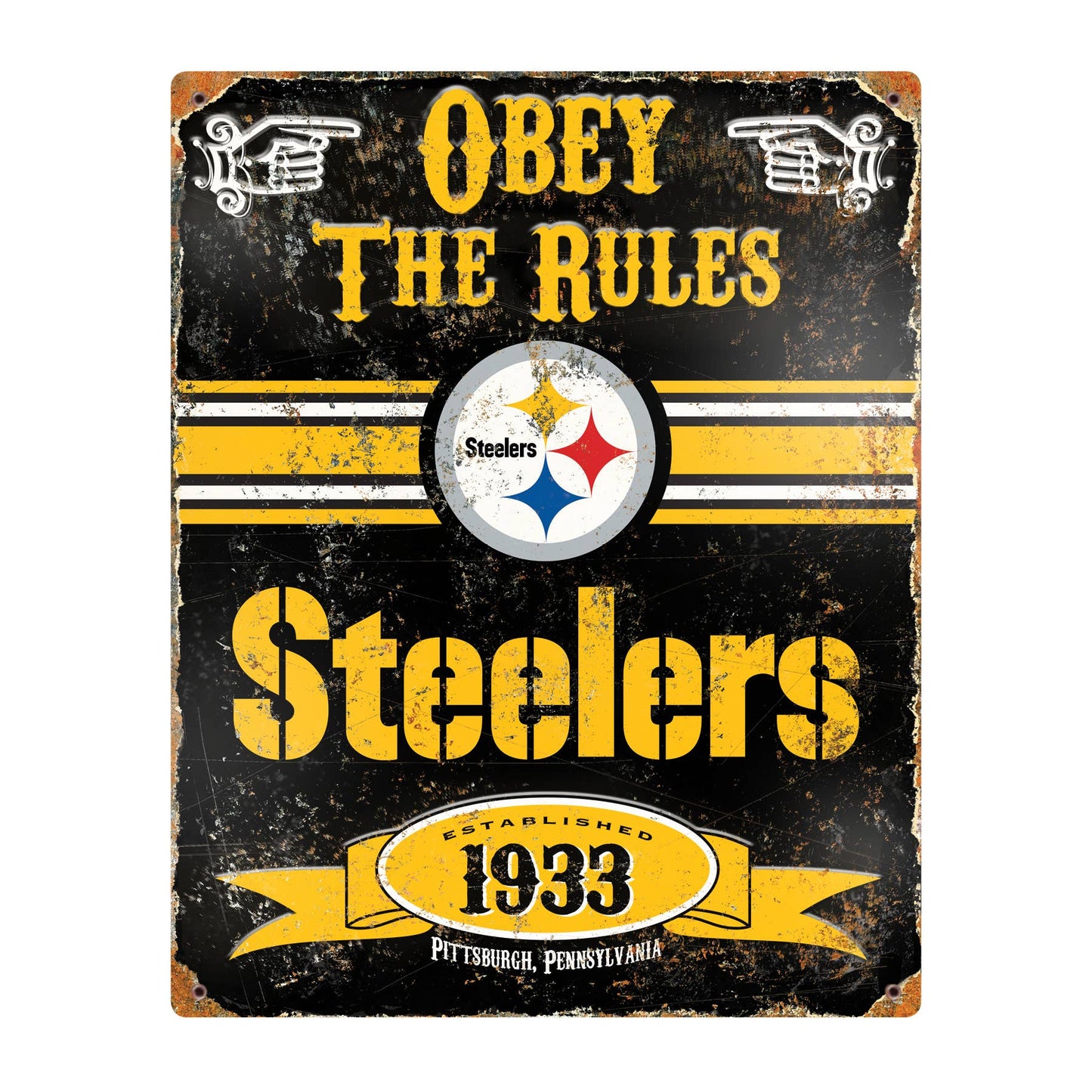 Pittsburgh Steelers  Embossed Metal Sign