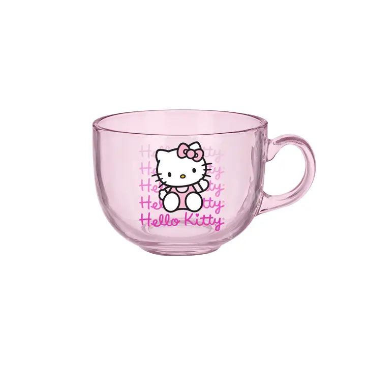 Hello Kitty & Friends Hearts 4pc 16oz Can Glass Set