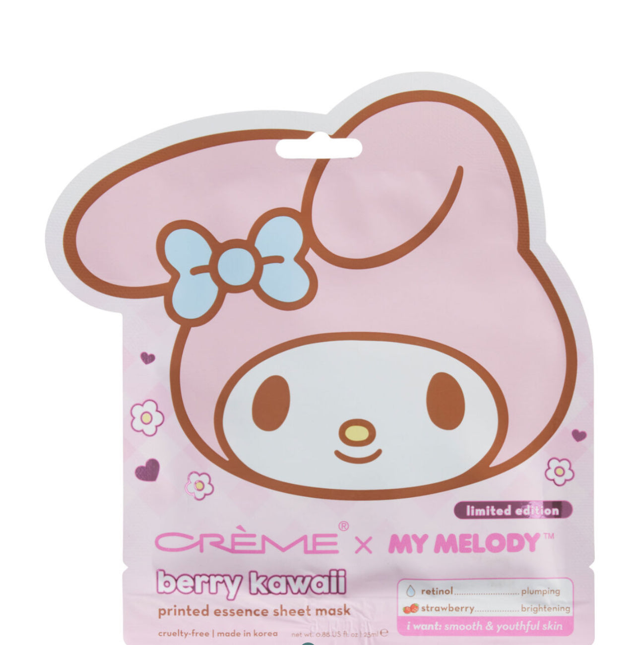 The Crème x My melody Berry Kawaii Sheet mask