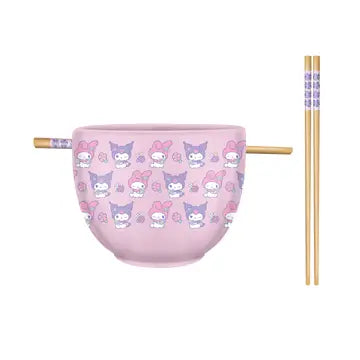 Hello Kitty  Kuromi 20oz Ceramic Ramen Bowl
