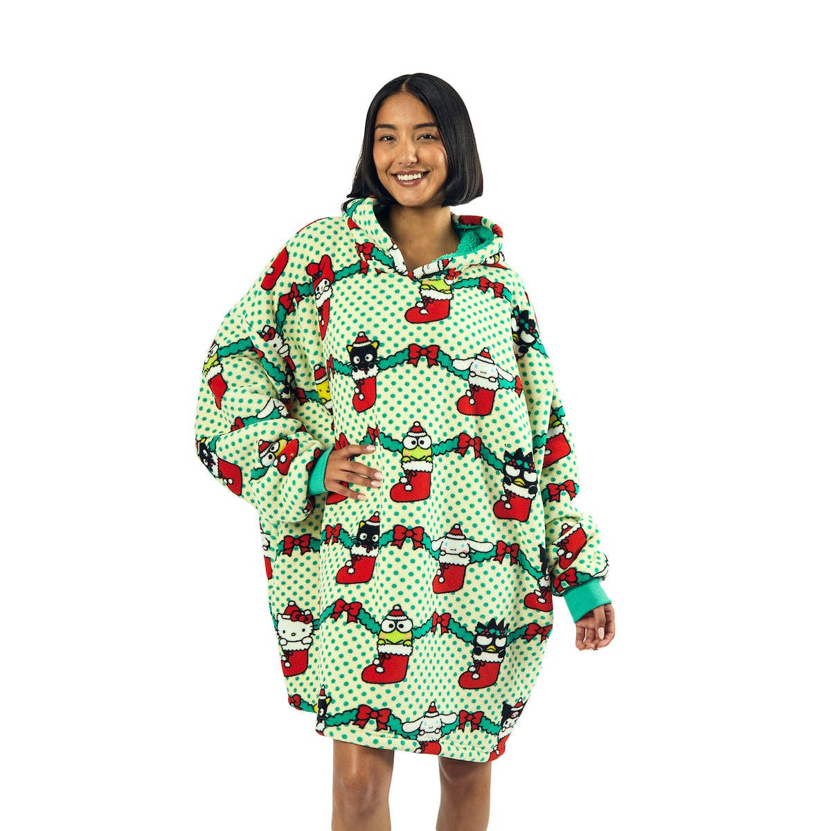 Hello Kitty & Friends Holiday Stockings Hoodie Blanket