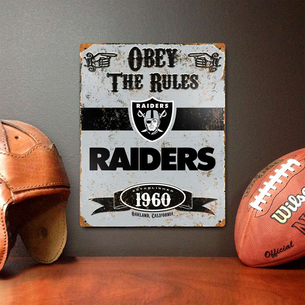 Las Vegas Raiders Embossed Metal Sign