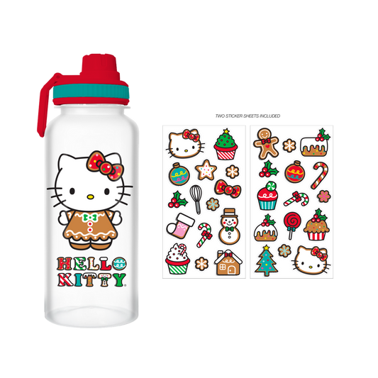 Hello Kitty Gingerbread Kitty & Cookies 32oz Water Bottle