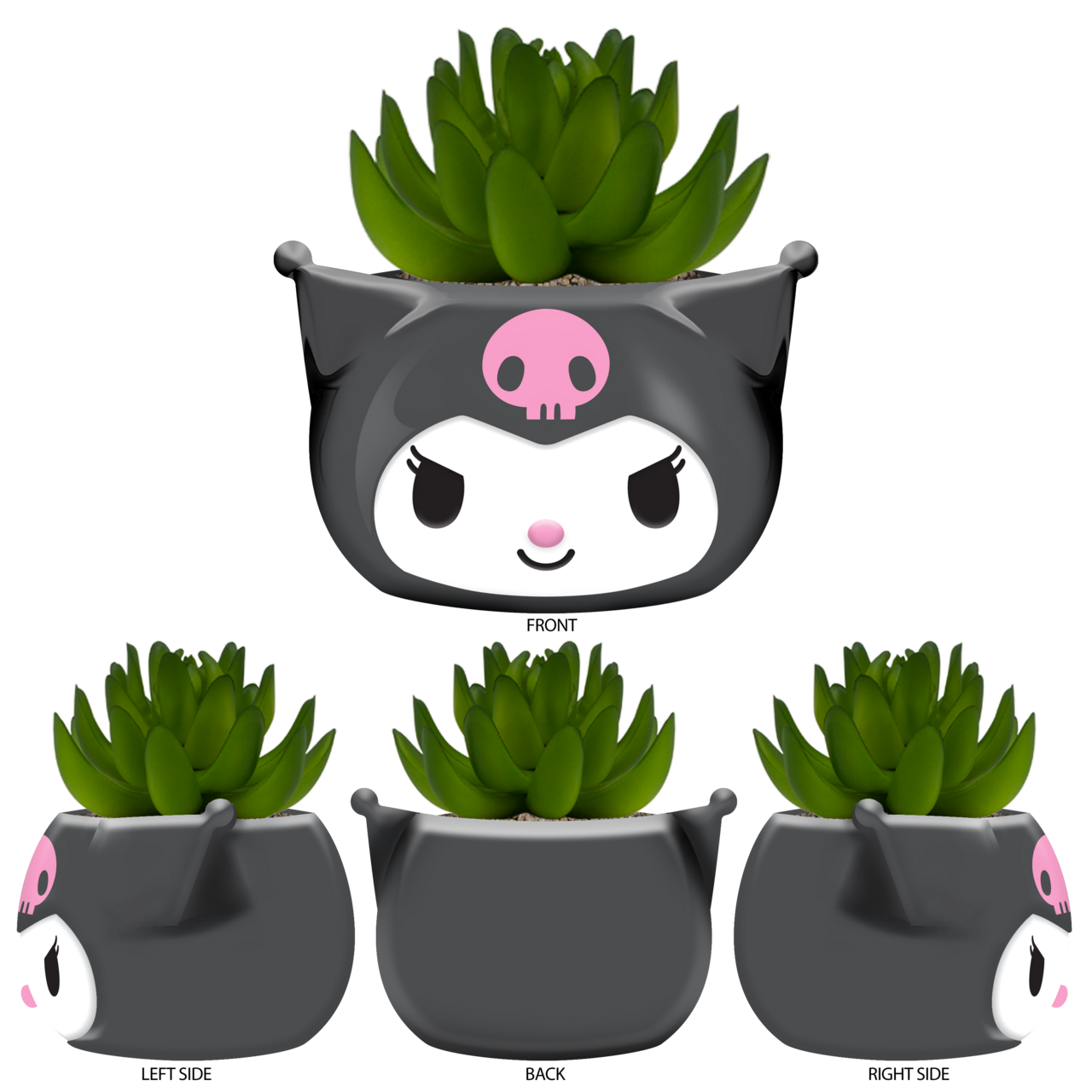 Sanrio Kuromi Smiling Head Mini Ceramic Planter