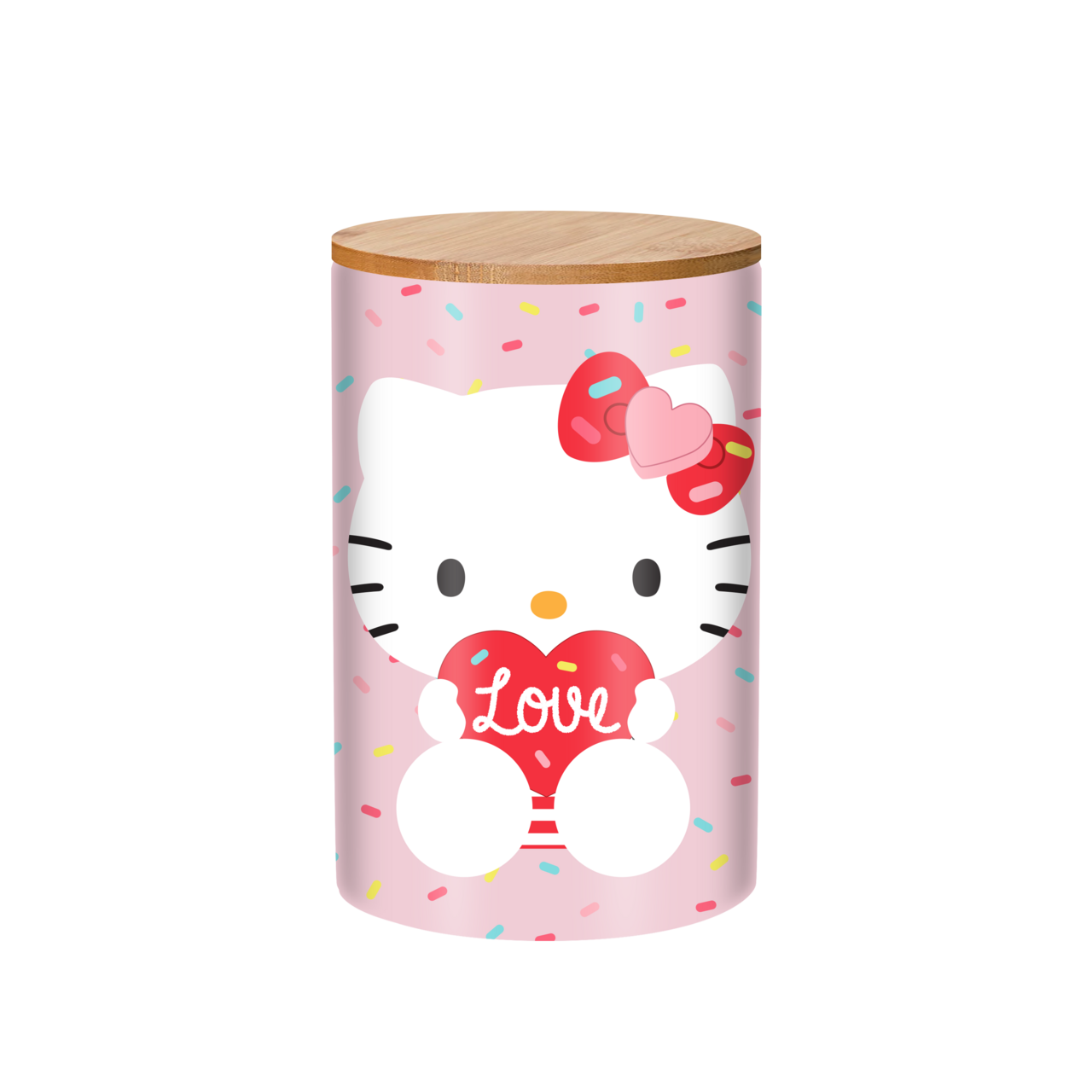 Hello Kitty Holding Love Heart 6.6" Ceramic Cookie Jar