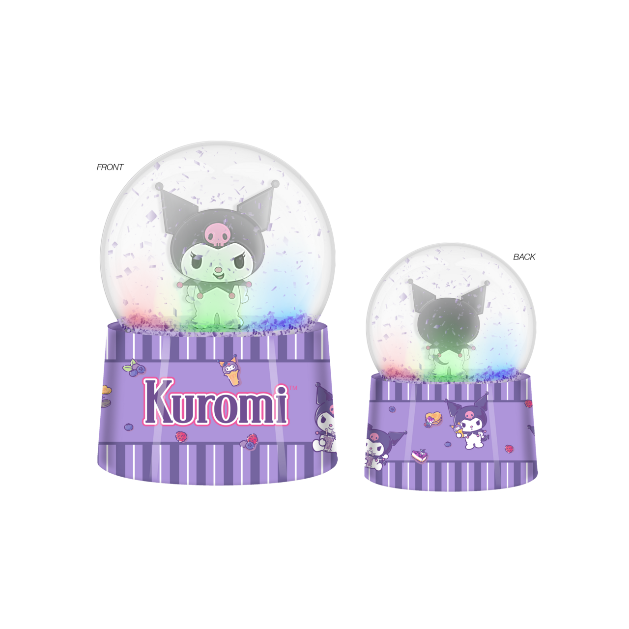 Sanrio Kuromi Boba Tea Boxed 45mm Light Up Snow Globe