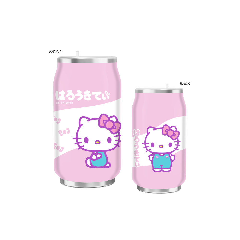 Hello Kitty Pink Wave And Bows 11.8oz Stainless Steel Double