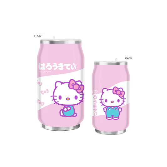 Hello Kitty Pink Wave And Bows 11.8oz Stainless Steel Double