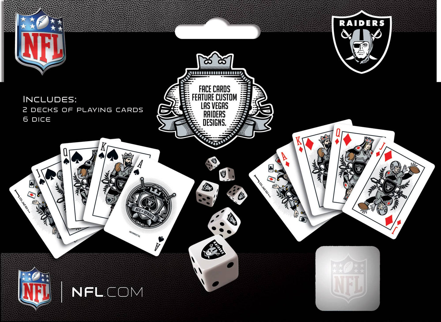 Las Vegas Raiders - 2-Pack Playing Cards & Dice Set