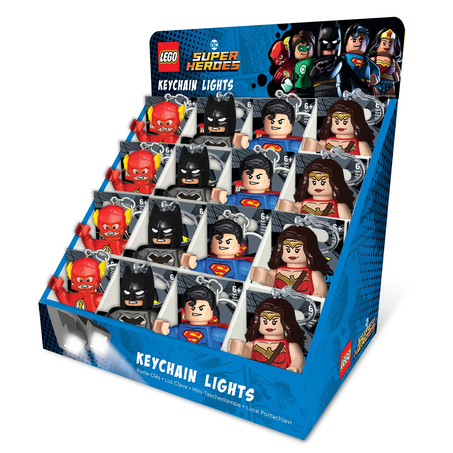 LEGO DC Super Heroes Assorted LED Keychain 16ct Merchandiser